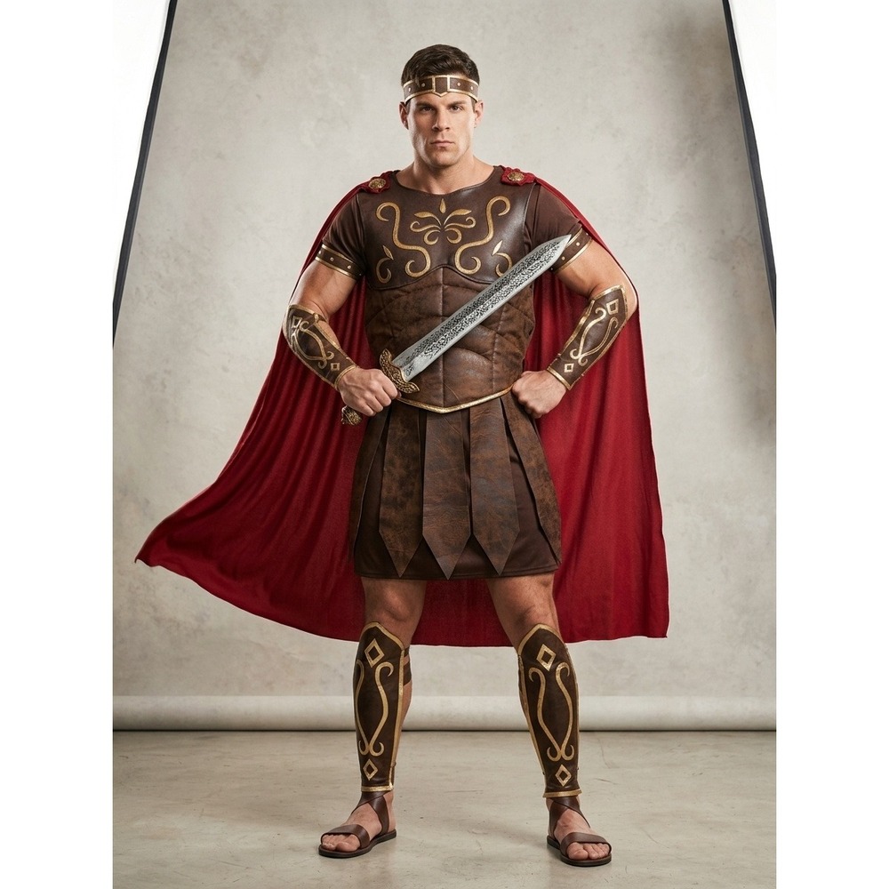Roman Centurion Costume Mens Adult 10 Piece Set Warrior Gladiator Standard 42